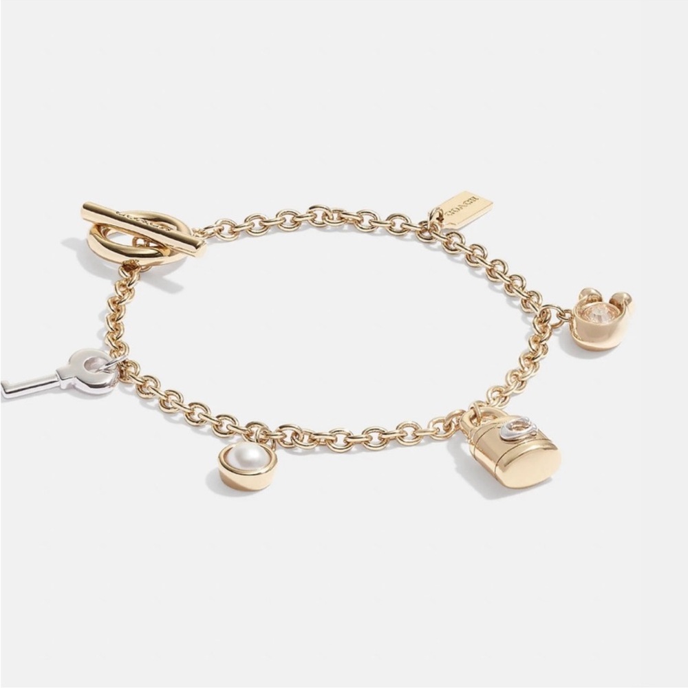 Elegant Gold and Silver Charm Bracelet - Picture 3 of 8